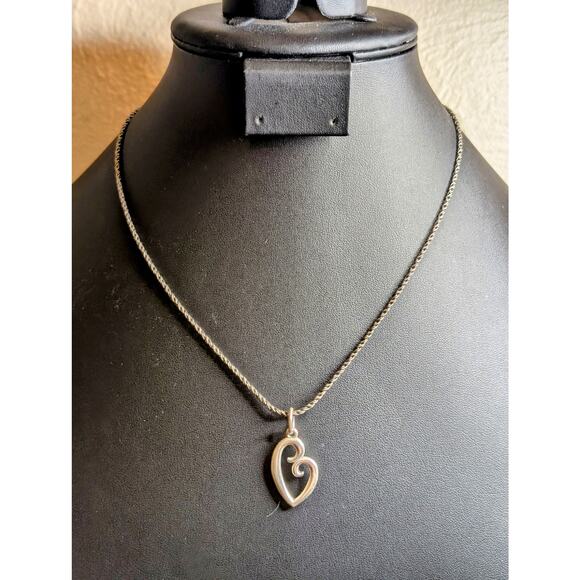 Signed James Avery 925 Sterling Silver 'A Mother's Love' Heart Pendant Necklace - Picture 1 of 10